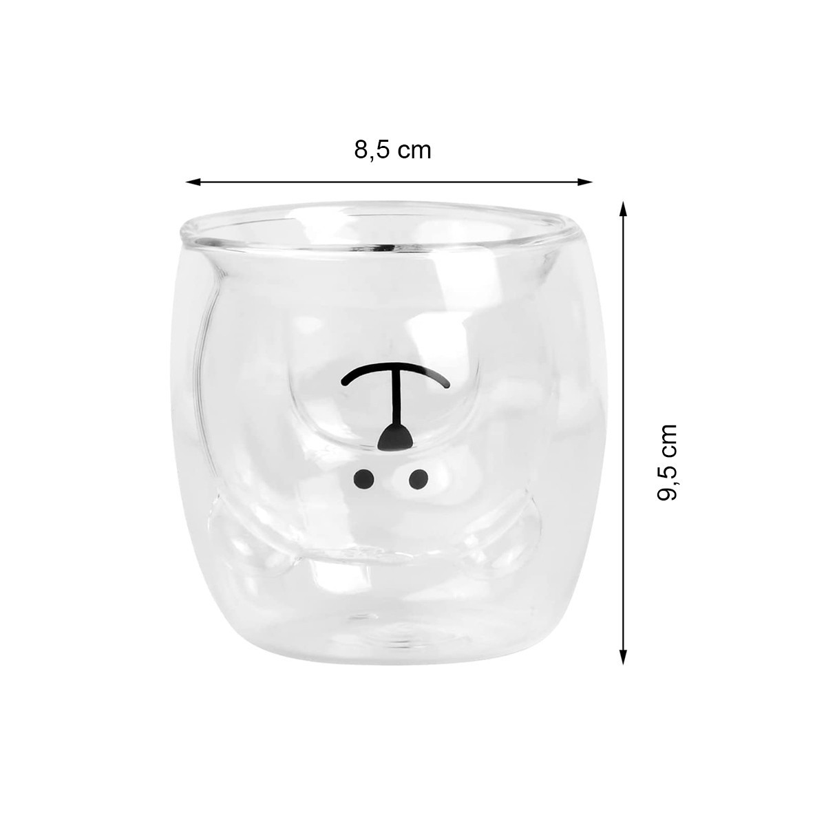 vaso doble cristal osito 250ml
